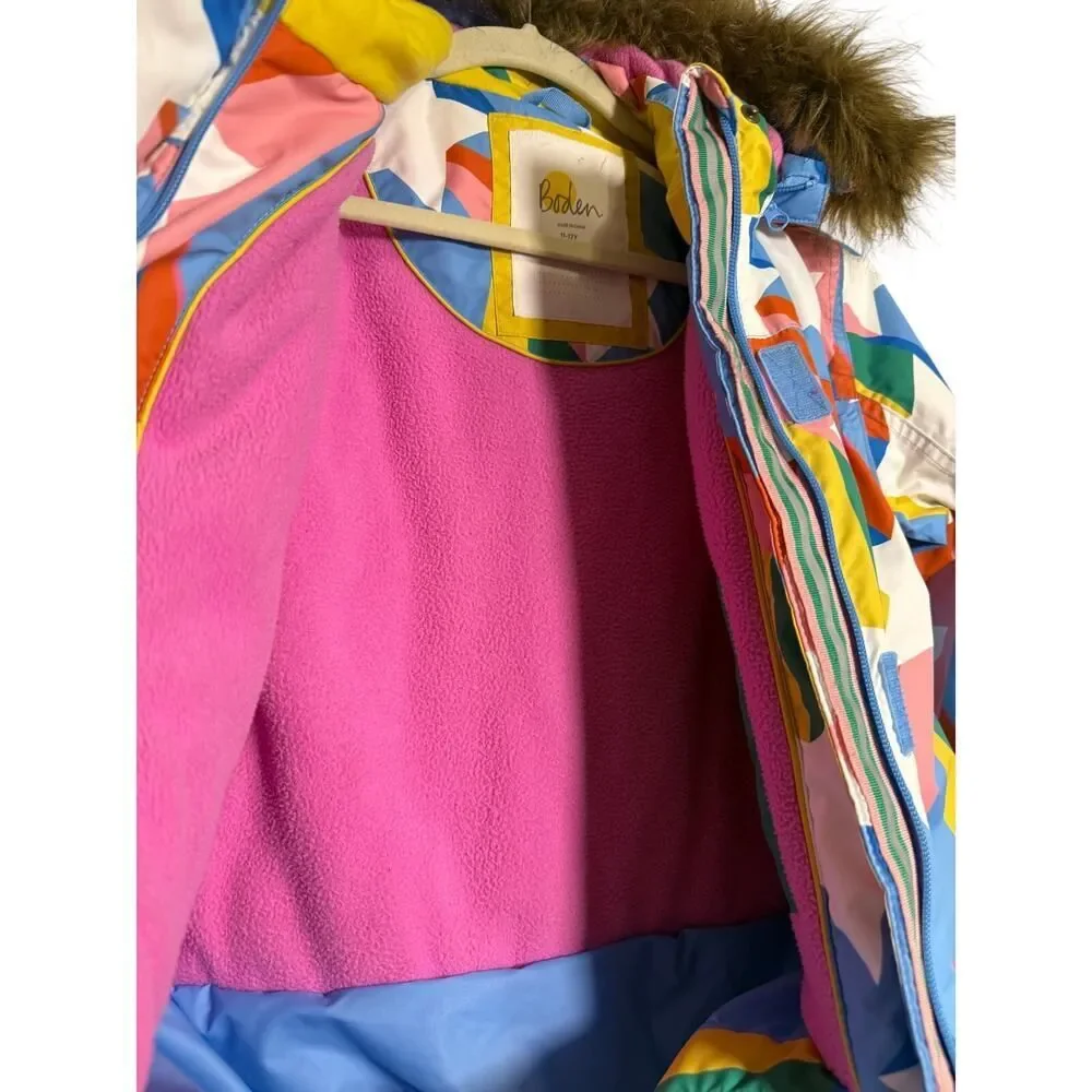 Boden All-Weather Star Pattern Waterproof Ski Jacket Girl’s Sz. 11-12Y